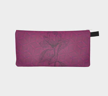 Zippered Cotton Canvas Pencil Case | Geometric Floral