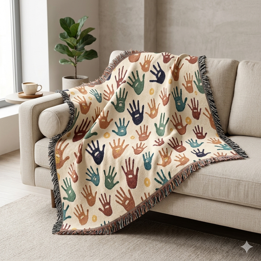 Handprint pattern blanket 