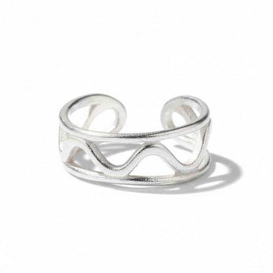 Wavy Styled Ring - Silver Plate
