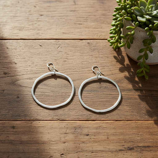 Hoop Earrings In Silver Plate