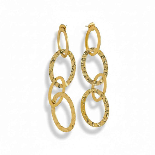 Linked Oval Earrings - Gold Stainless Steel