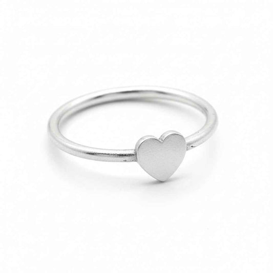 Heart Ring In Silver Plate