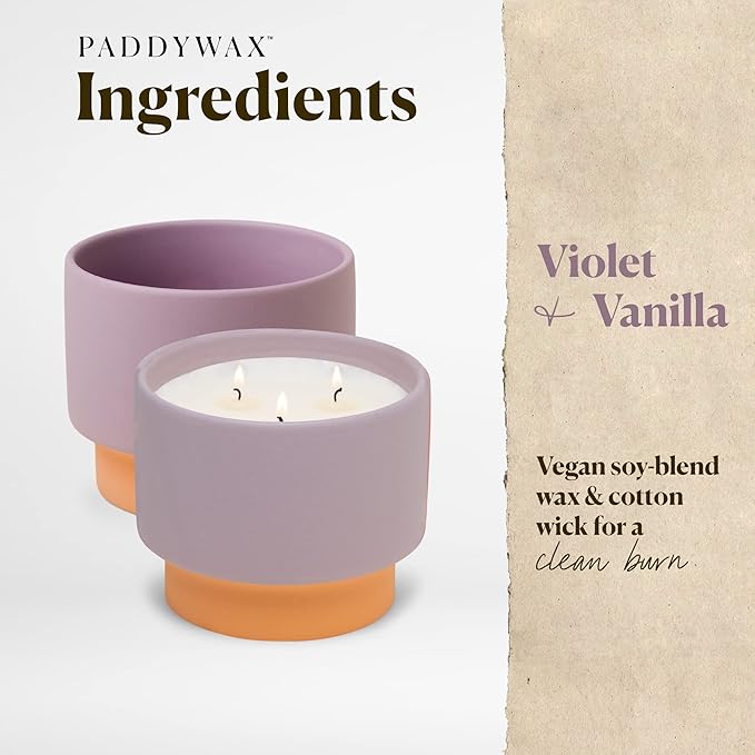 Color Block 16 oz Kerze – Violett + Vanille von Paddywax