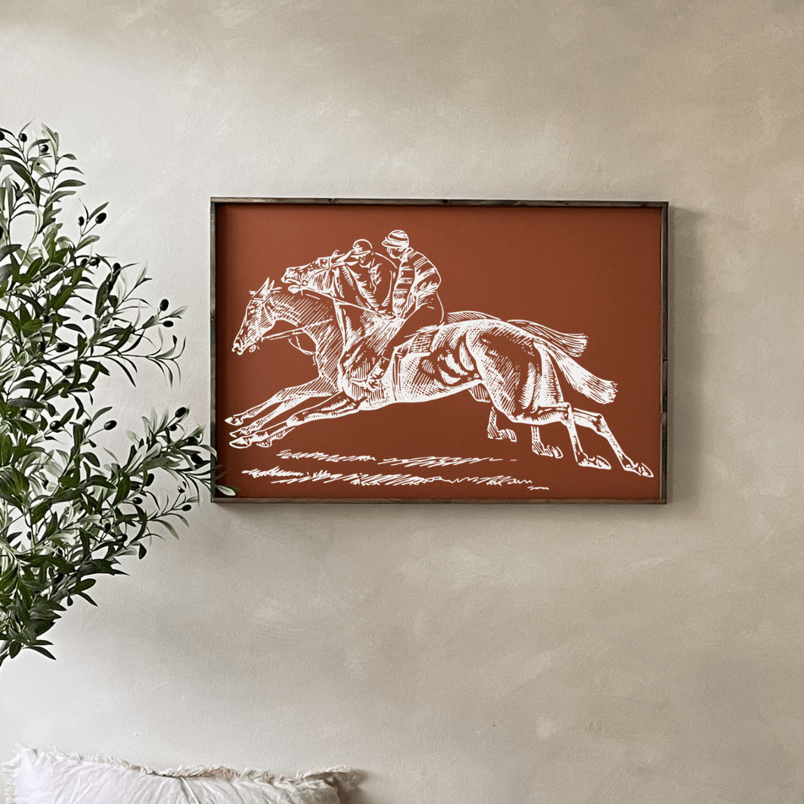 Racehorses Wood Sign - AURABAGS SHOP