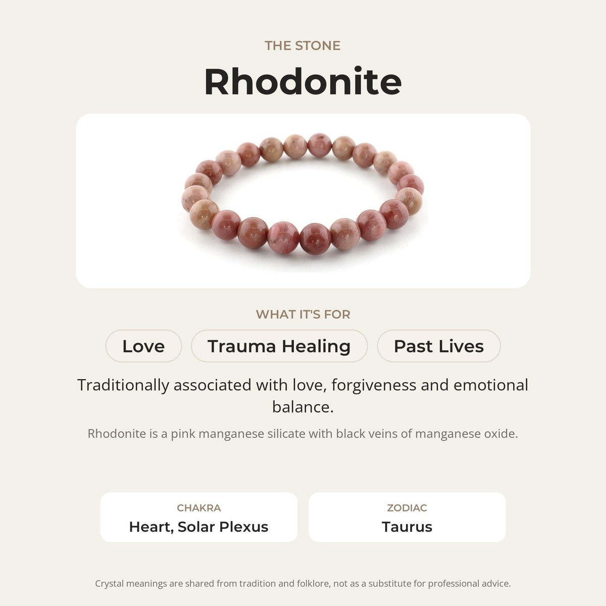 Rhodonite Bead Bracelet