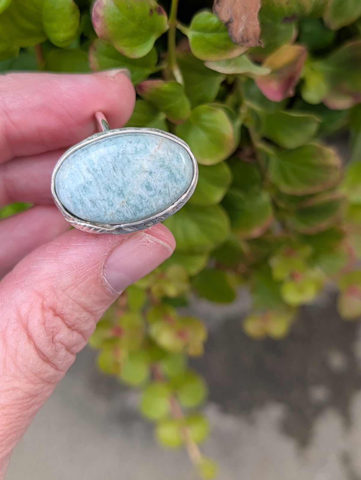Coastal Relic — Amazonite Ring in Sterling Silver Sz 9