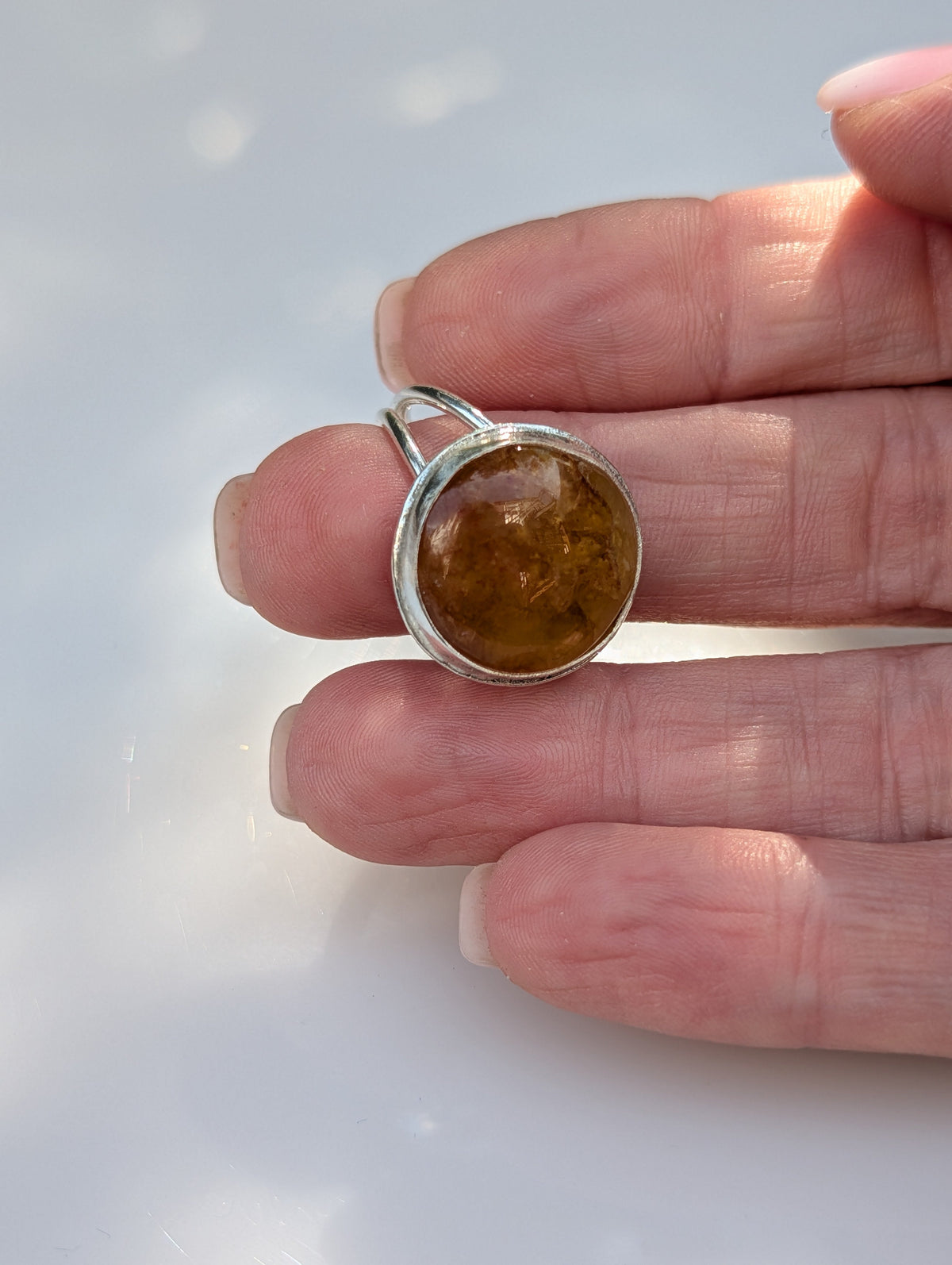 Forge Ring – Sterling Silver & Yellow Healer Amethyst sz 8