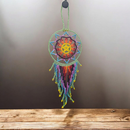 Green yellow ,Celestial Beaded Handmade Dreamcatcher