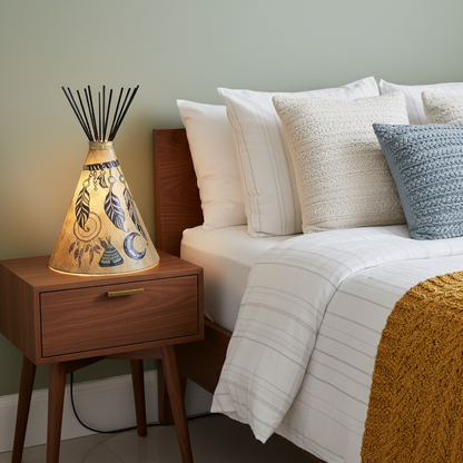 Feathers Tipi Table Lamp