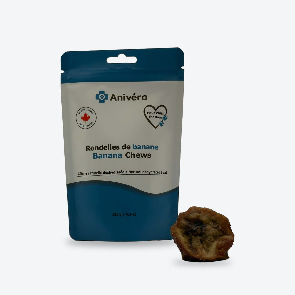 Rondelles de bananes séchées pour chien