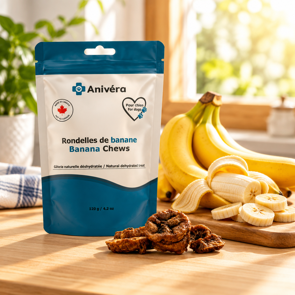 Rondelles de bananes séchées pour chien