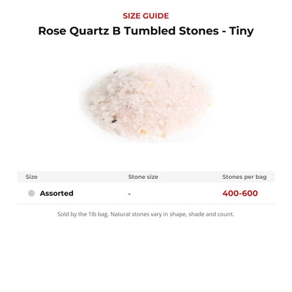 Rose Quartz B Tumbled Stones - Tiny
