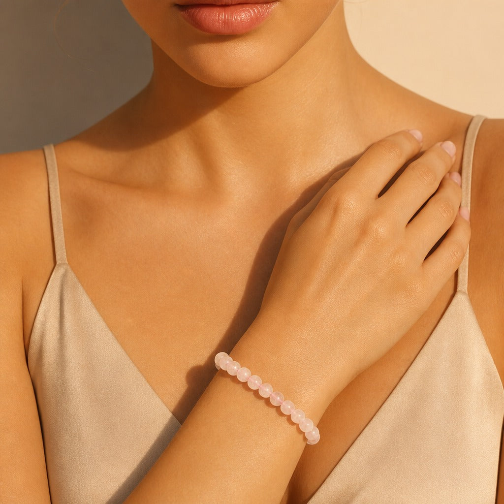 Rose Quartz Bead Bracelet