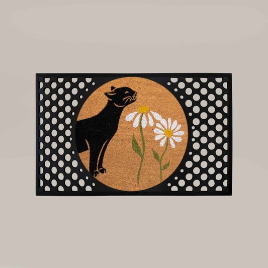 spring kitty round doormat set