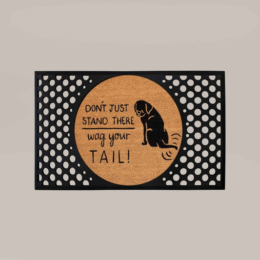 wag your tail round doormat set