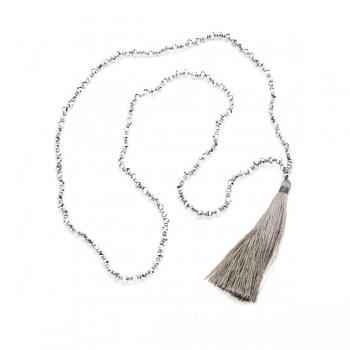 Crystal Bead Tassel Necklace