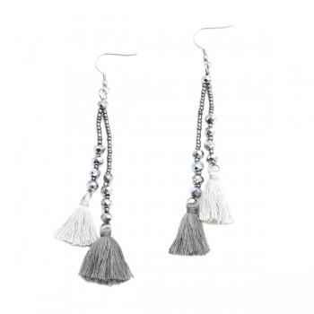 Double Tassel Crystal Drop Earring