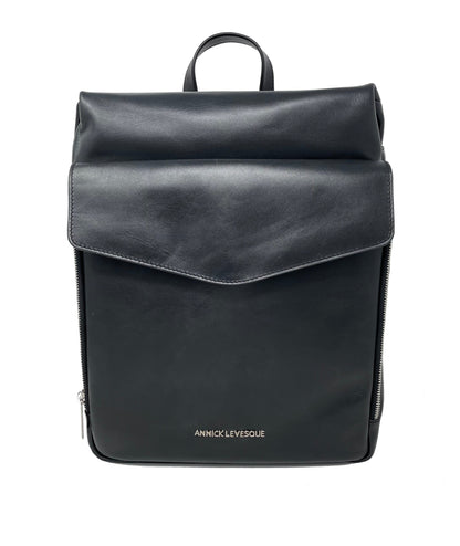 Grand Sac à dos en Cuir véritable Noir | Léanne