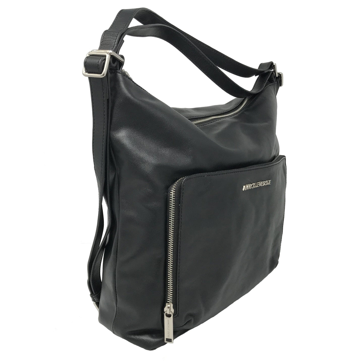 Sac à main en Cuir véritable Transformable Noir - Alexandra