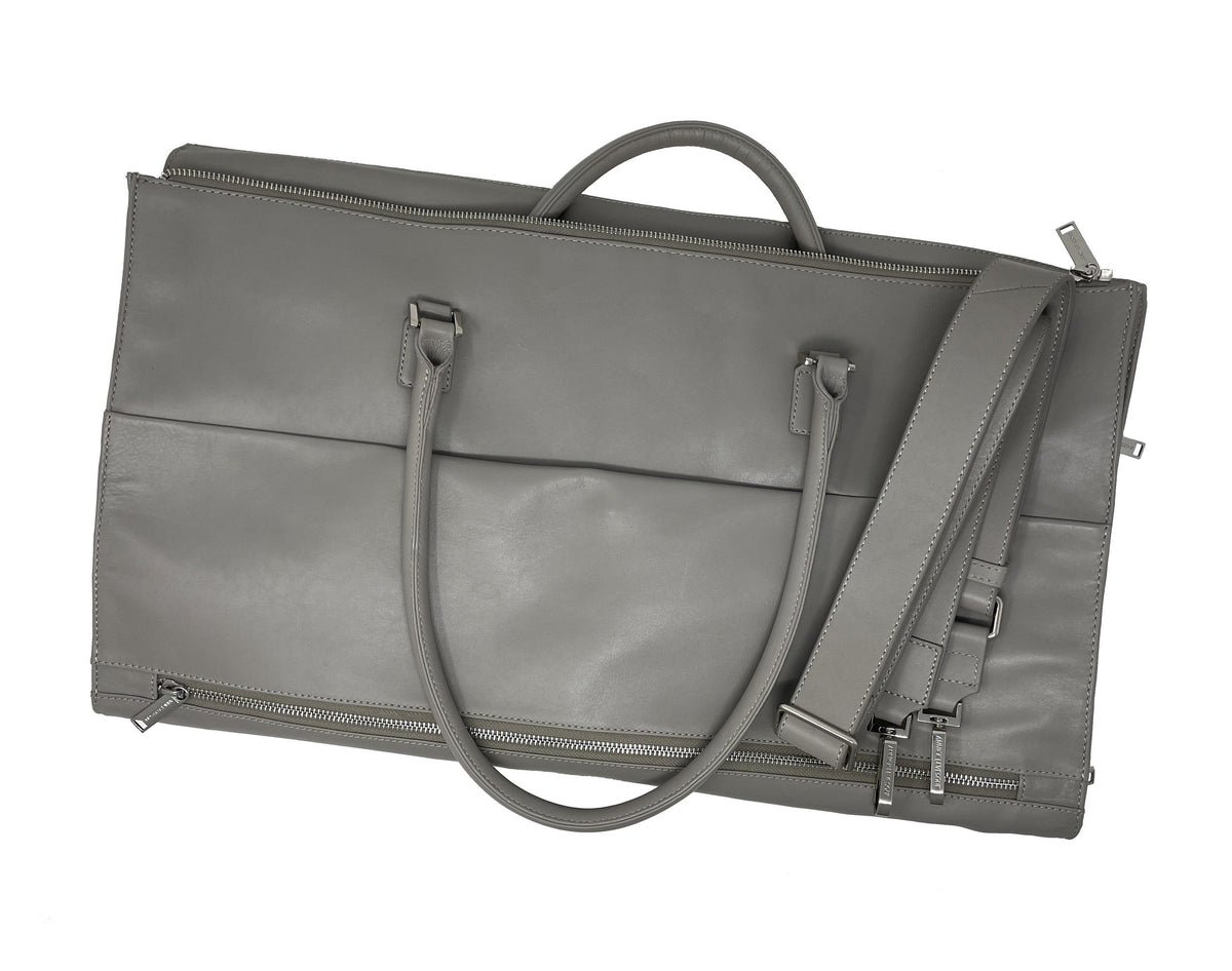 Grand Sac de Voyage-Housse en Cuir Véritable Gris, Frederick