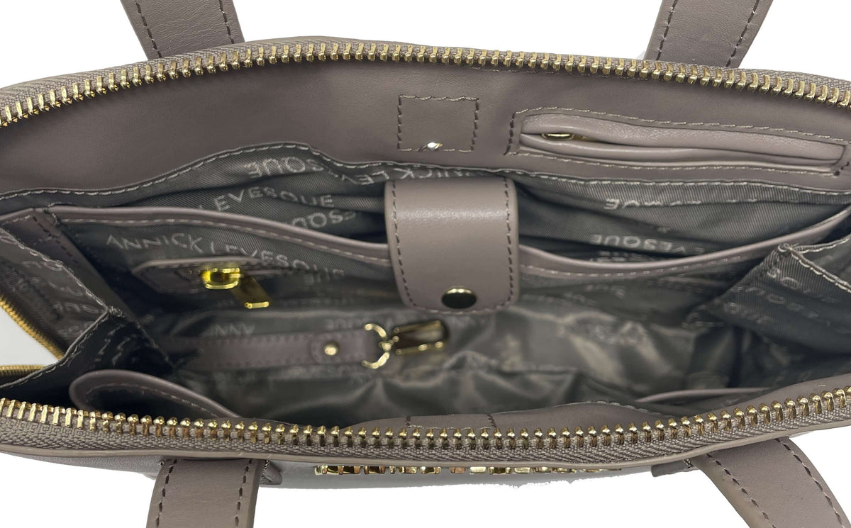 Sac à main en cuir Taupe | Justine