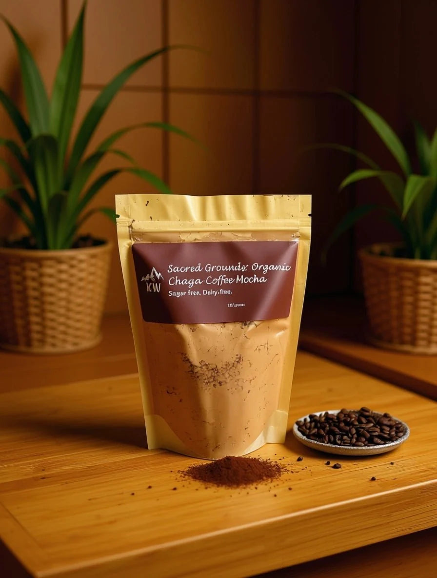 Sacred Grounds: Organic Chaga-Coffee Mocha (sugar-free, dairy-free)