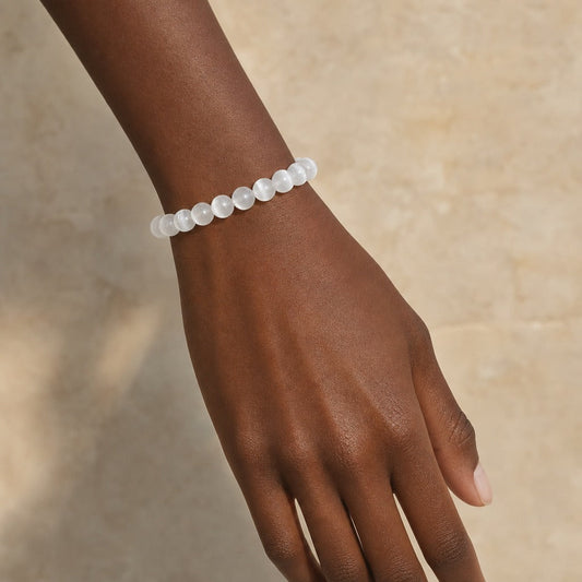 Selenite Round Bracelet - 8mm