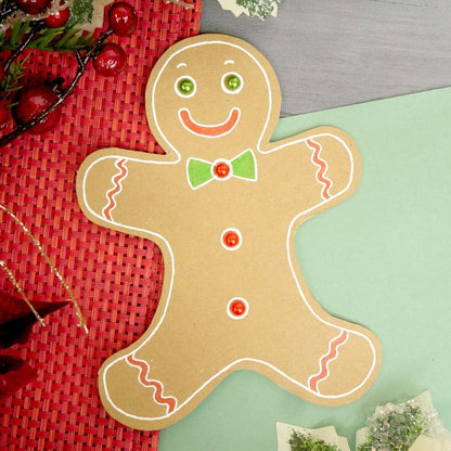 Luxury Shaped Card Blanks & Envelopes - Gingerbread Man