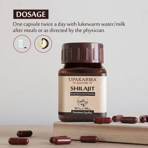 Upakarma Ayurveda 100% Pure Shilajit 90 Capsules