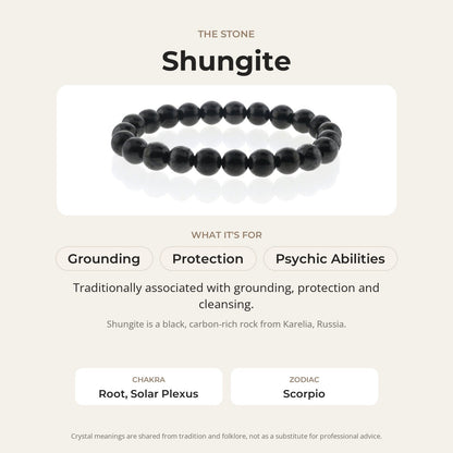 Shungite Bracelet Round - 8mm