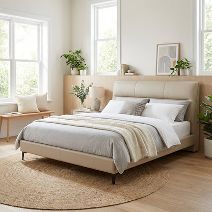 Haven Premium Faux Leather Platform Bed