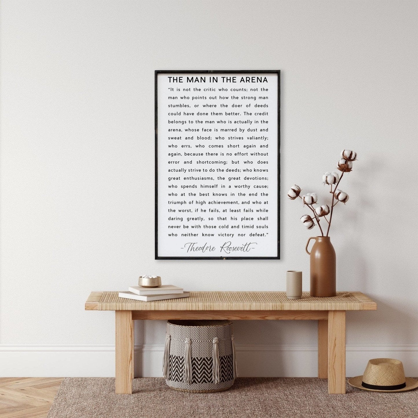 The Man in the Arena Quote Wood Sign