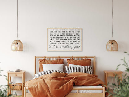Dies ist der Beginn eines neuen Tages Holzschild