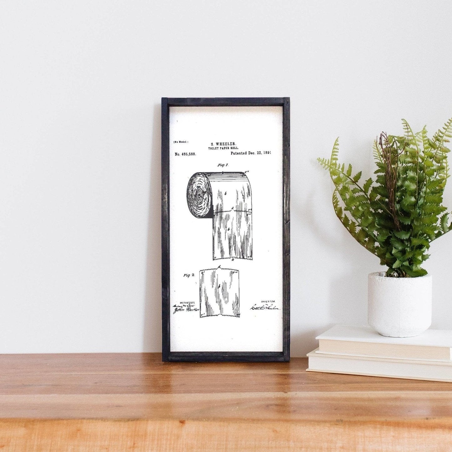 Toilettenpapier-Patent Holzschild