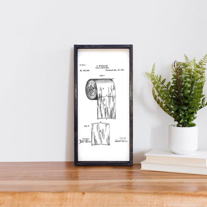 Toilettenpapier-Patent Holzschild