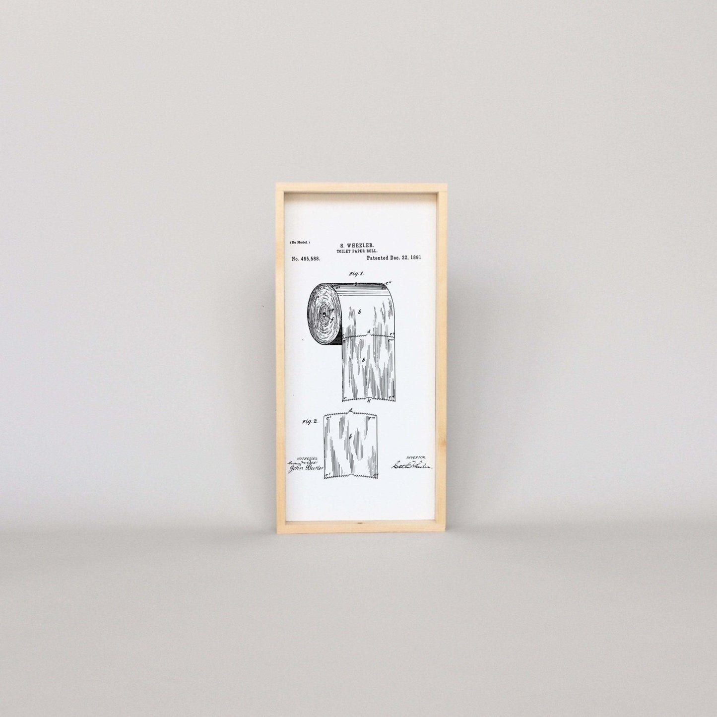 Toilettenpapier-Patent Holzschild