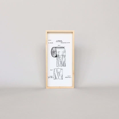 Toilettenpapier-Patent Holzschild