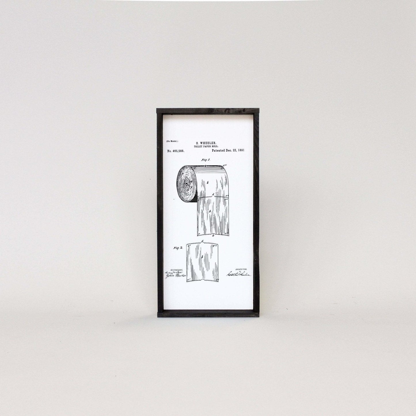 Toilettenpapier-Patent Holzschild
