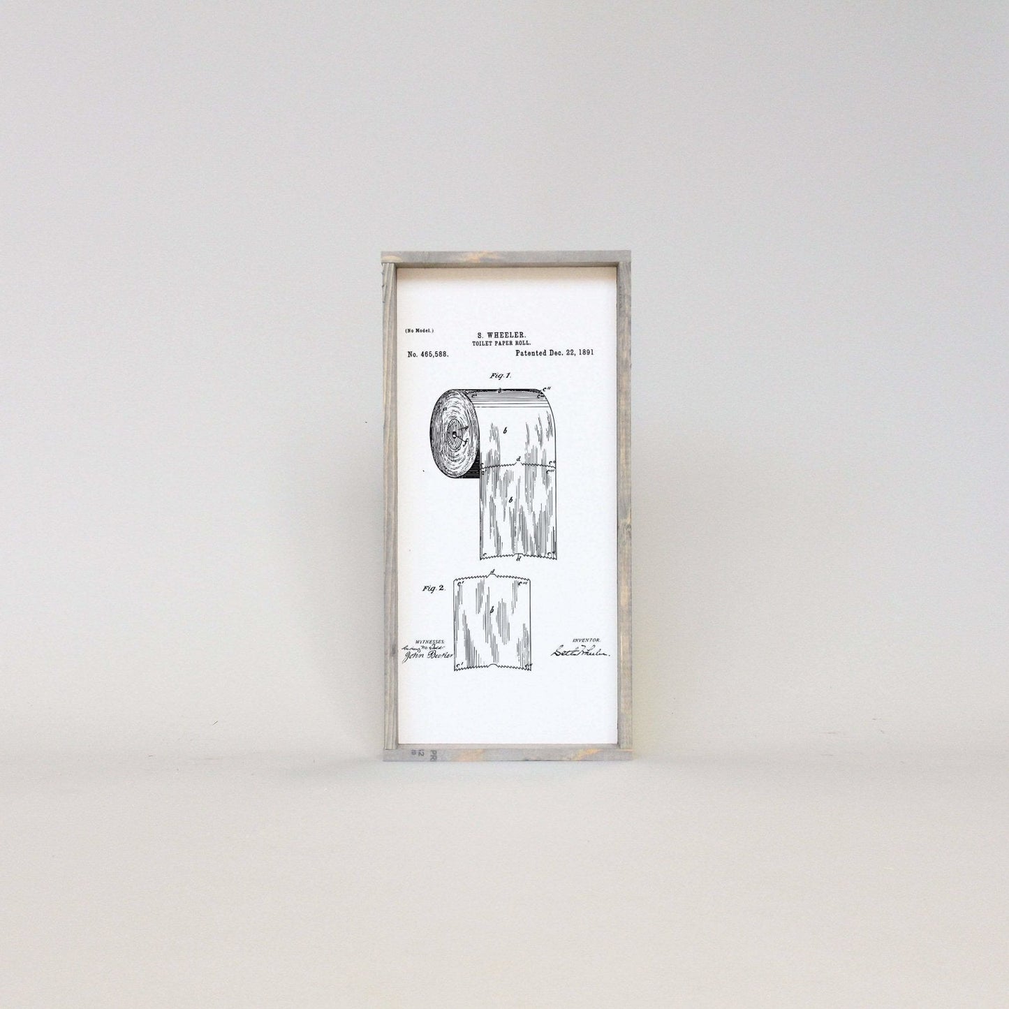 Toilettenpapier-Patent Holzschild