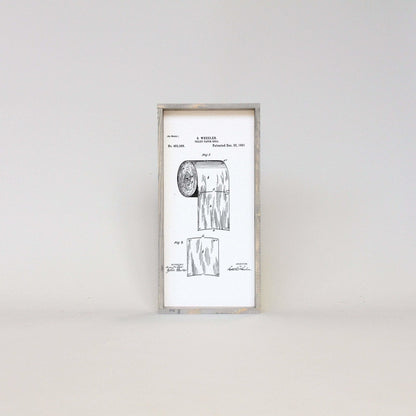 Toilettenpapier-Patent Holzschild