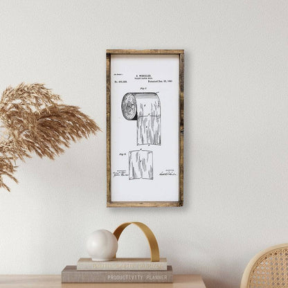 Toilettenpapier-Patent Holzschild