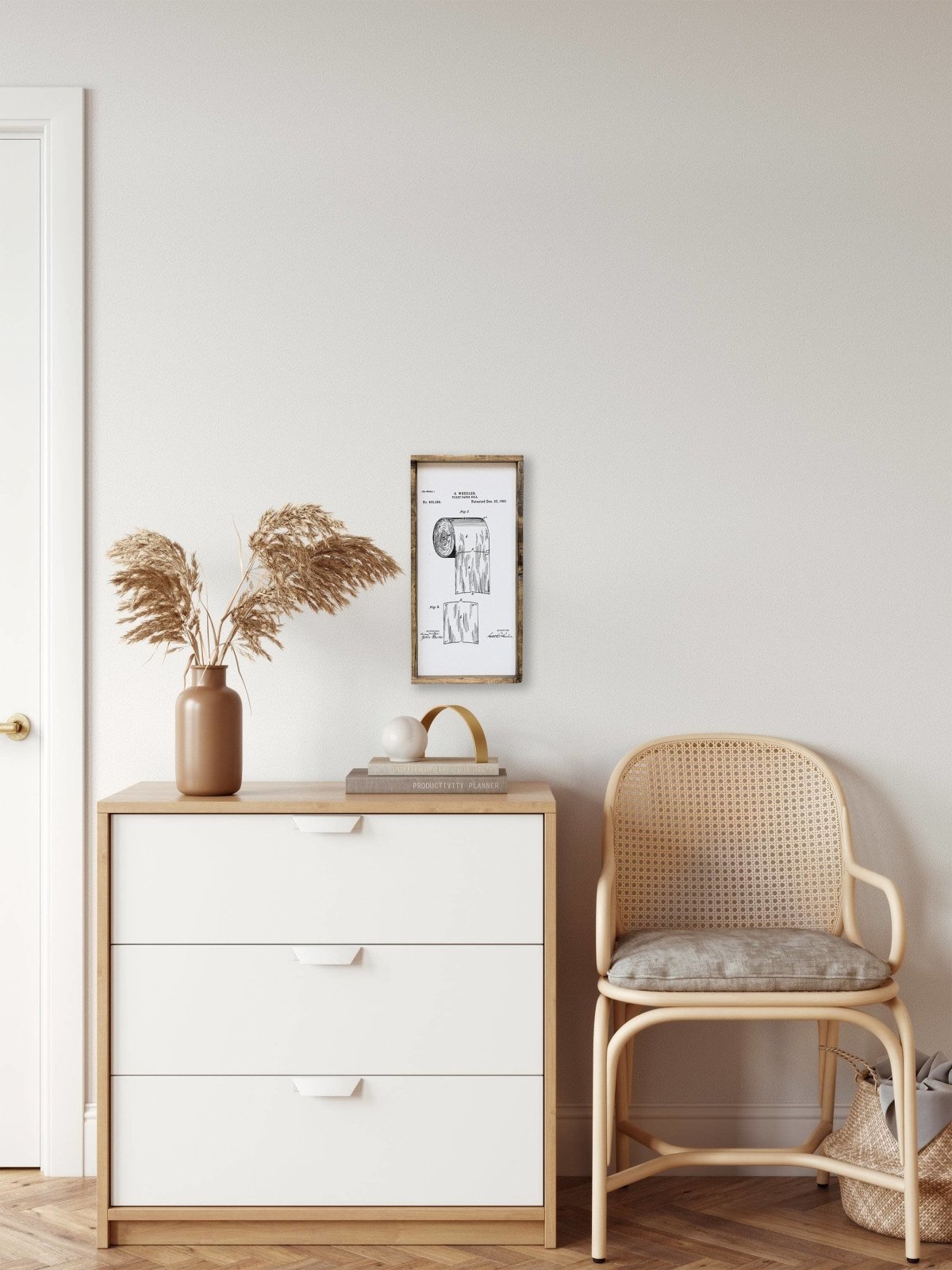 Toilettenpapier-Patent Holzschild