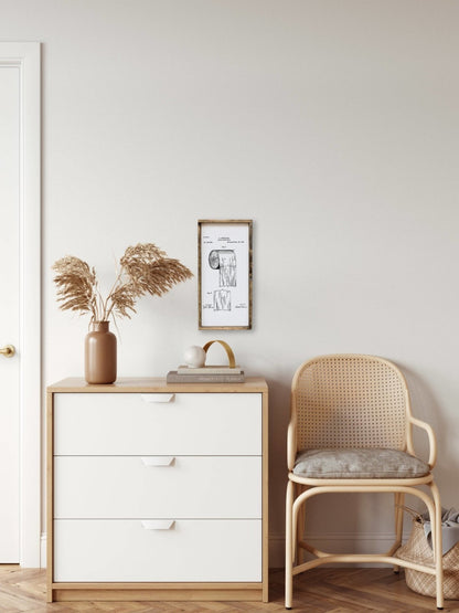 Toilettenpapier-Patent Holzschild