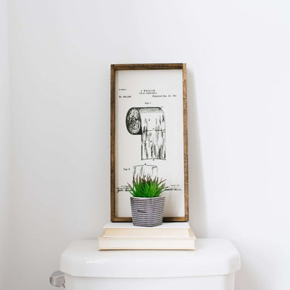 Toilettenpapier-Patent Holzschild