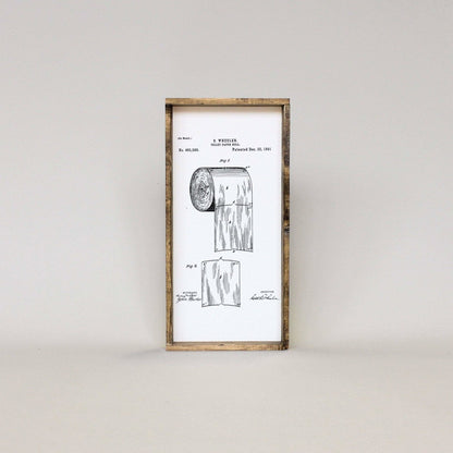 Toilettenpapier-Patent Holzschild