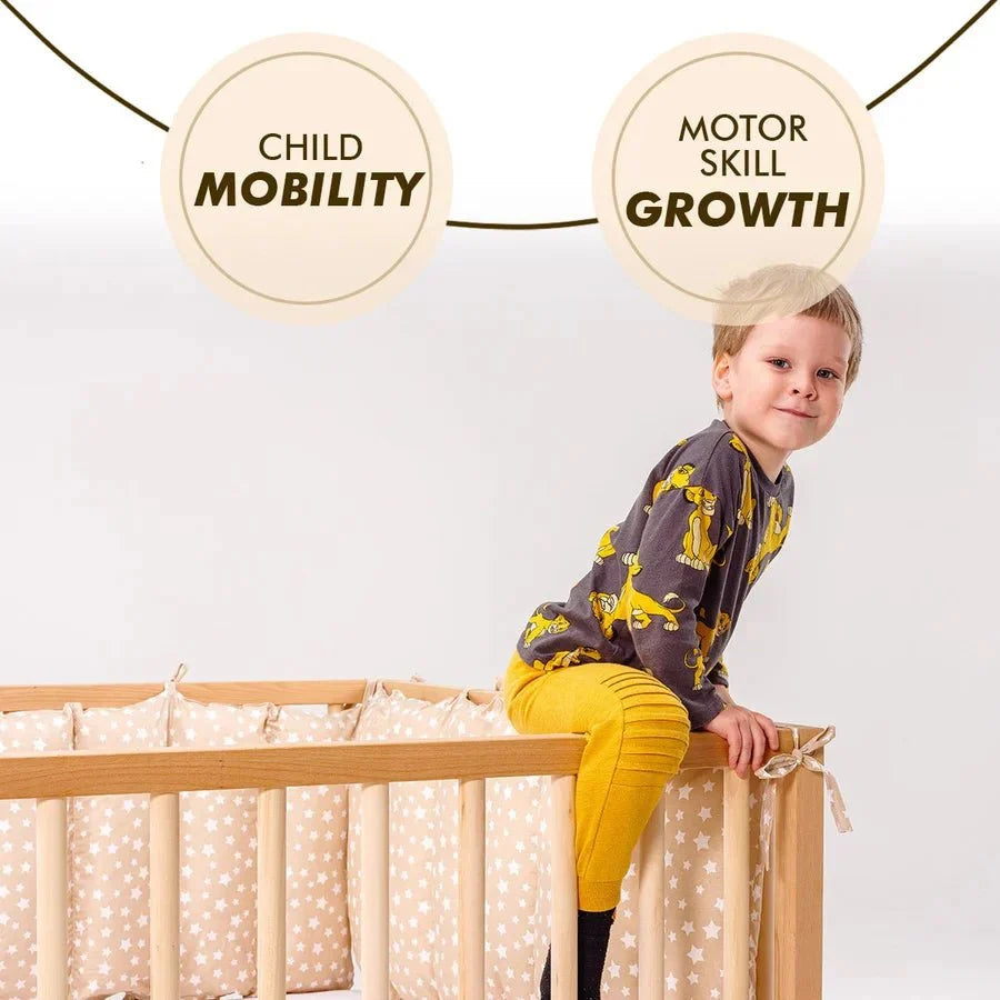 Twin Size Bed Frame for Toddlers with Fence