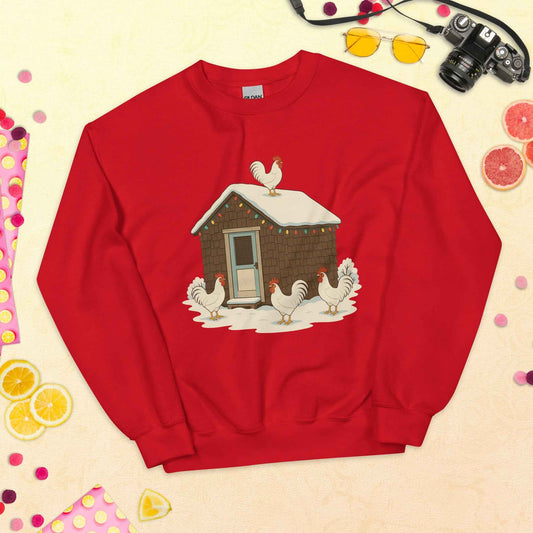 Chickmas Deck the Leghorn Unisex Sweatshirt