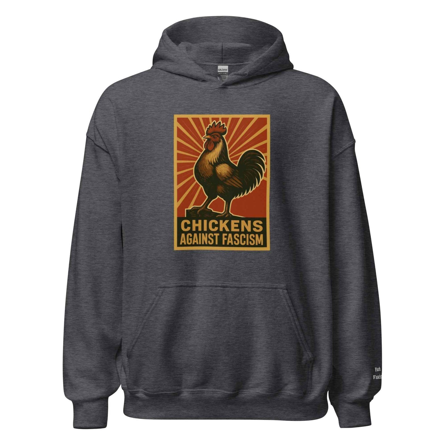 Retro Chickens Against Fascism Unisex Bunny Hug (Hoodie)