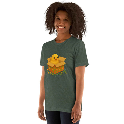 Chickmas Chick in a box Unisex t-shirt