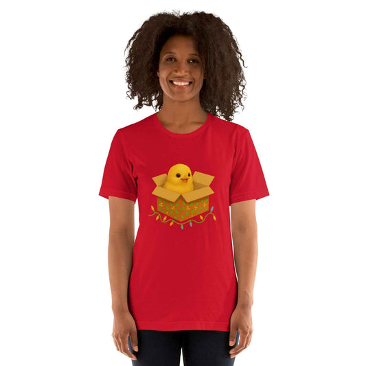 Chickmas Chick in a box Unisex t-shirt